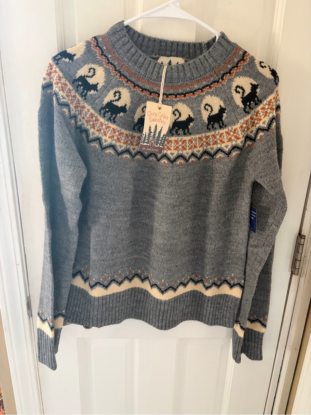 Kiel James Patrick Black Cat Halloween Sweater